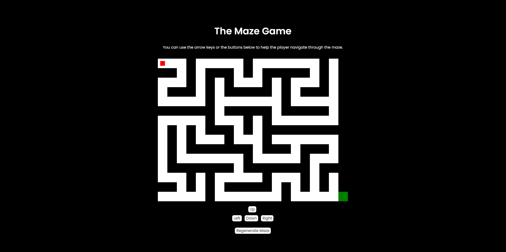 The Maze Game's UI