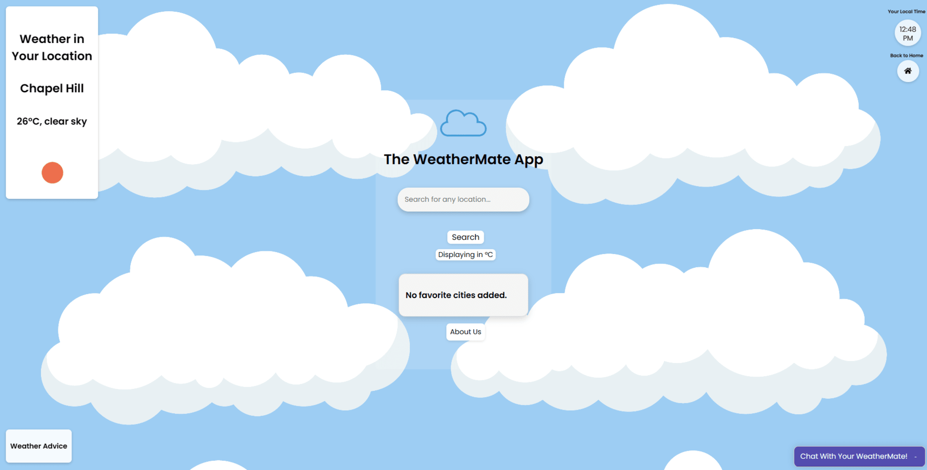 WeatherMate App UI