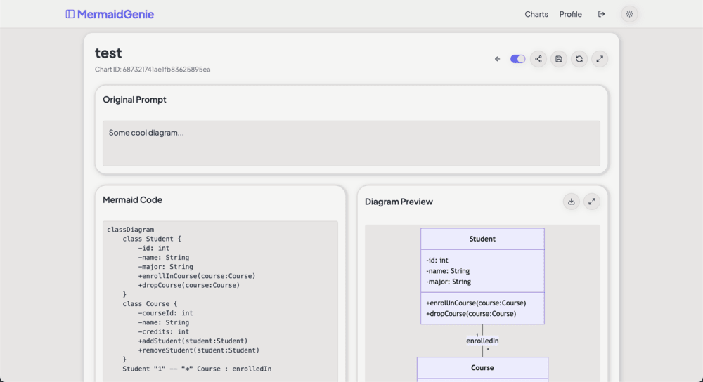 MermaidGenie App UI