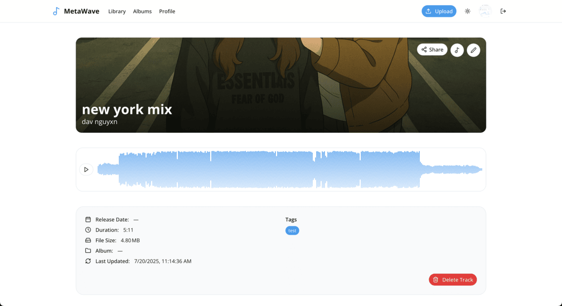MetaWave App UI